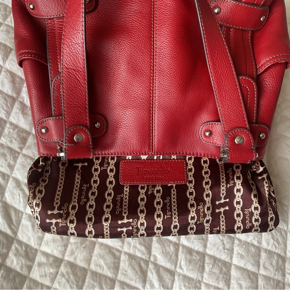 Tignanello red leather purse - Picture 9 of 12